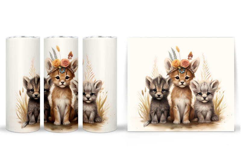 animals-tumbler-sublimation-boho-animals-tumbler-design