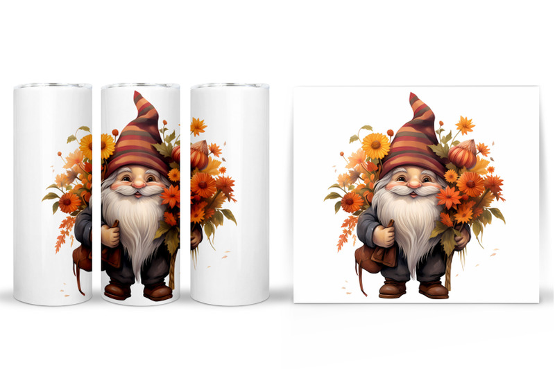 fall-gnome-tumbler-design-gnome-flowers-tumbler-sublimation