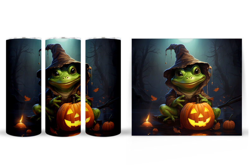 halloween-frog-tumbler-halloween-pumpkin-tumbler-design