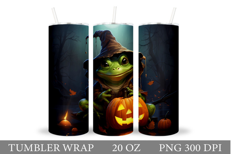 halloween-frog-tumbler-halloween-pumpkin-tumbler-design