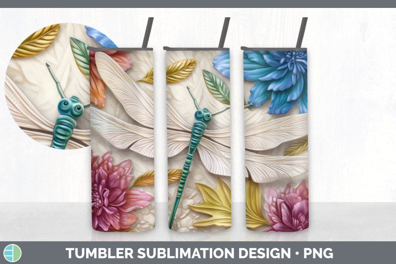 3d-dragonflies-tumbler-sublimation-20-oz-skinny-tumbler-design