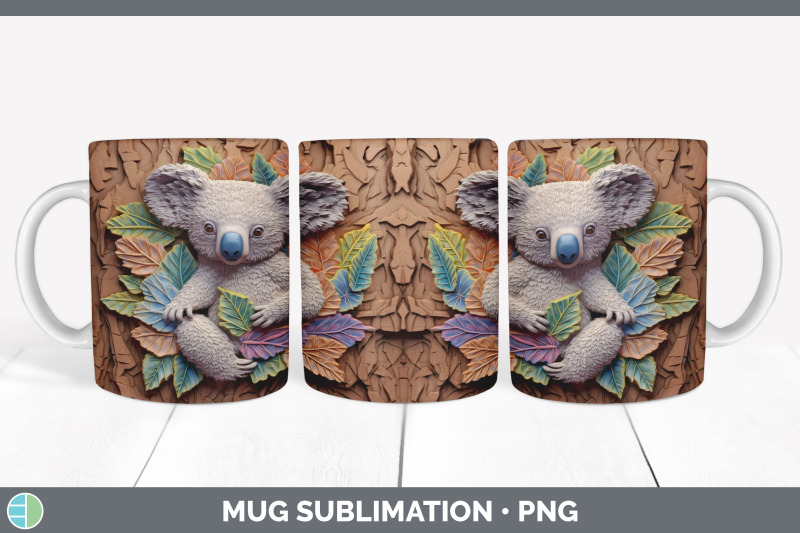 3d-koala-mug-wrap-sublimation-coffee-cup-design