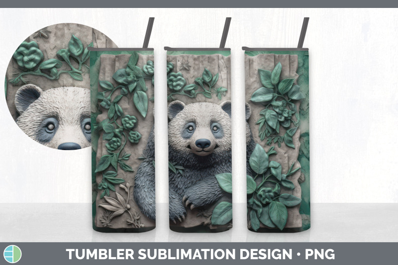 3d-panda-bear-tumbler-sublimation-20-oz-skinny-tumbler-design