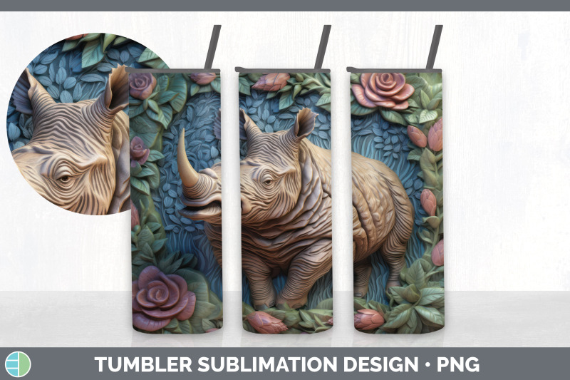 3d-rhino-tumbler-sublimation-20-oz-skinny-tumbler-design