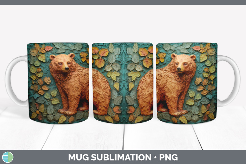 3d-grizzly-bear-mug-wrap-sublimation-coffee-cup-design