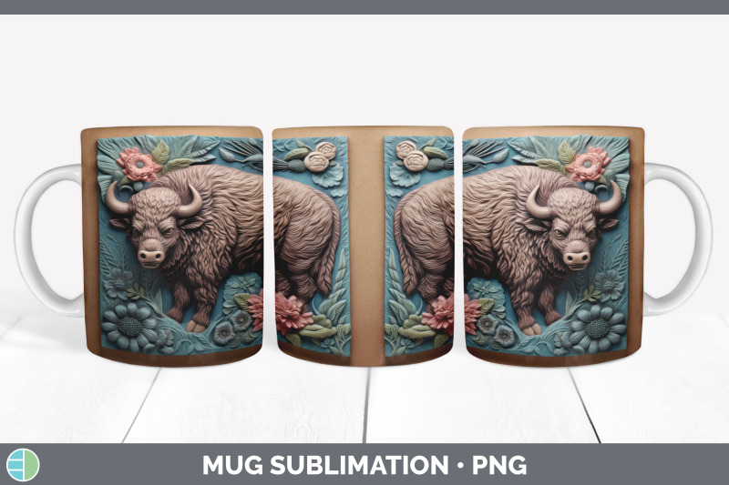 3d-bison-mug-wrap-sublimation-coffee-cup-design