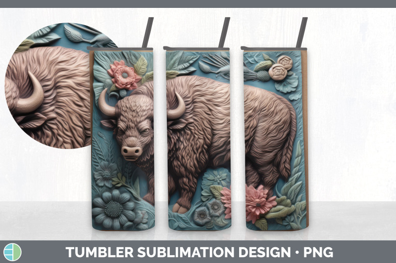 3d-bison-tumbler-sublimation-20-oz-skinny-tumbler-design