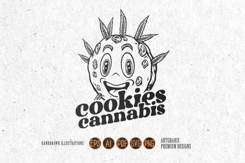 deliciously-funny-cookies-cannabis-treats-illustrations-monochrome