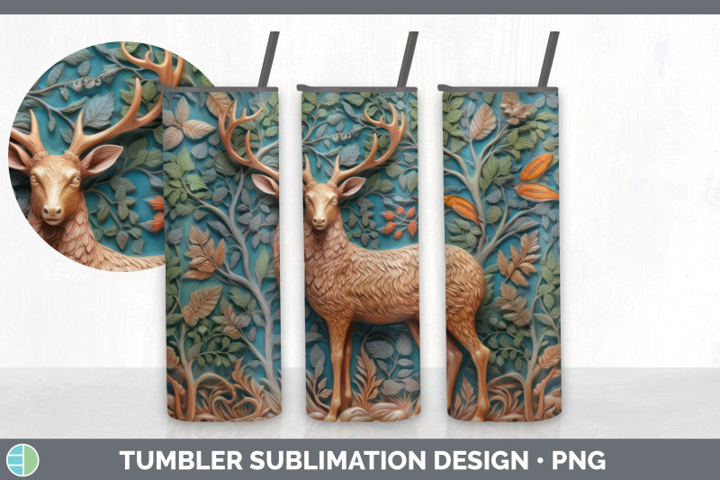 3d-deer-tumbler-sublimation-20-oz-skinny-tumbler-design