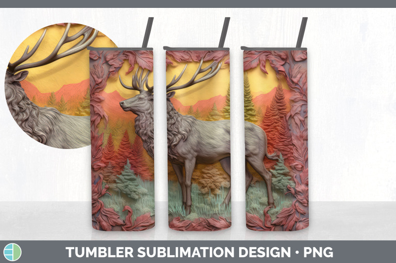 3d-elk-tumbler-sublimation-20-oz-skinny-tumbler-design
