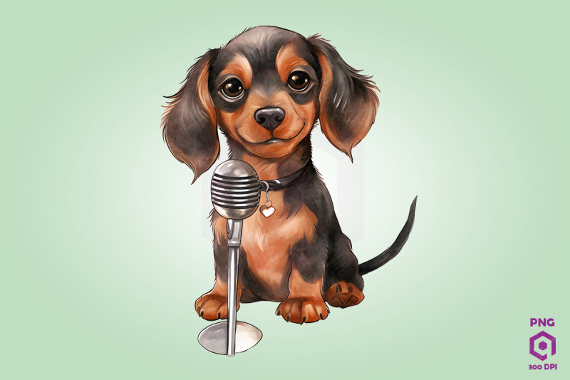 singer-dachshund-dog-clipart