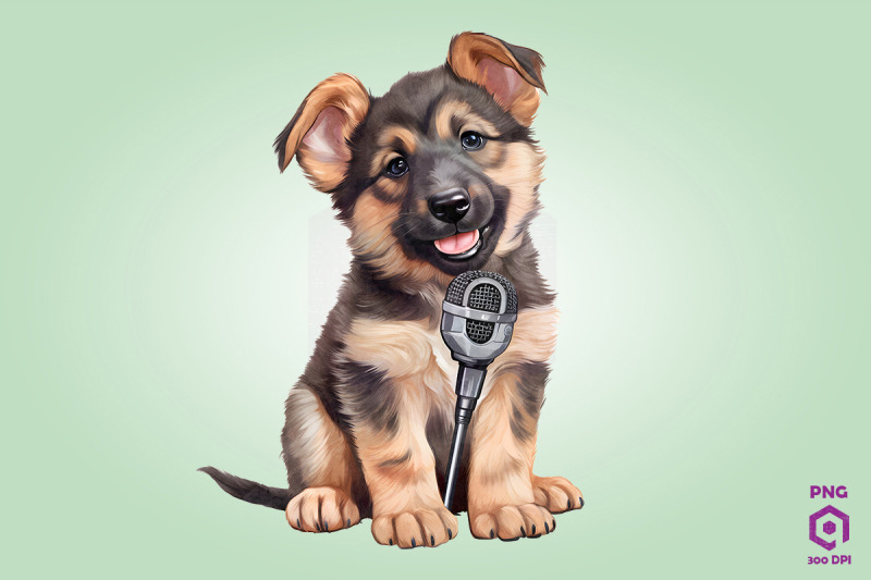 singer-german-shepherd-dog-clipart