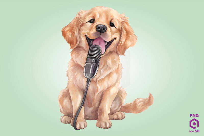 singer-golden-retriever-dog-clipart