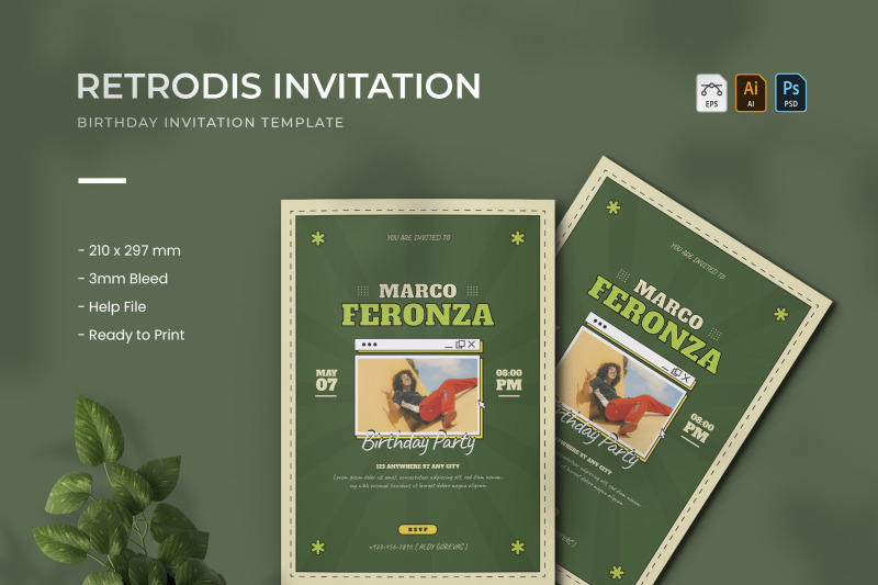 retrodis-birthday-invitation