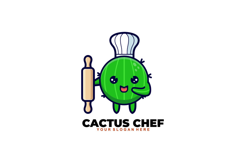 cute-cactus-chef-vector-template-logo-design