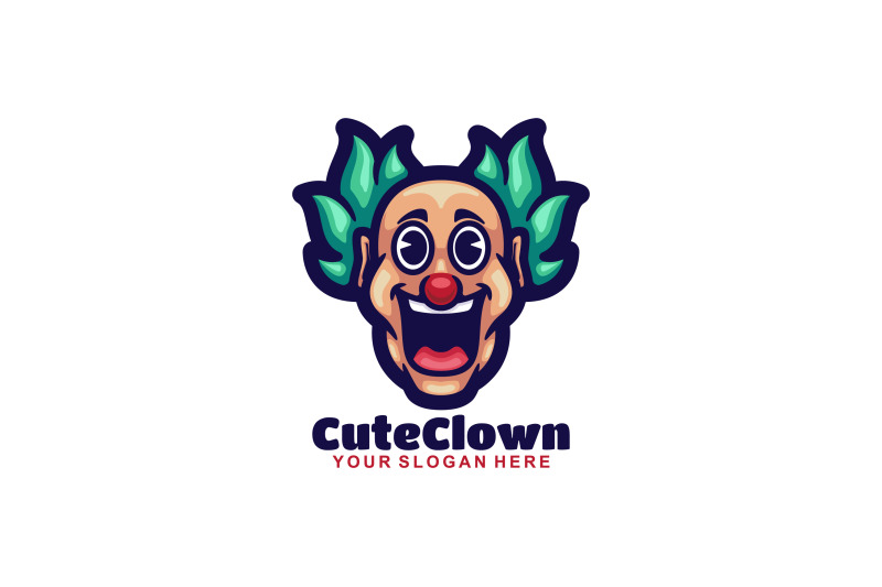 cute-clown-head-vector-template-logo-design