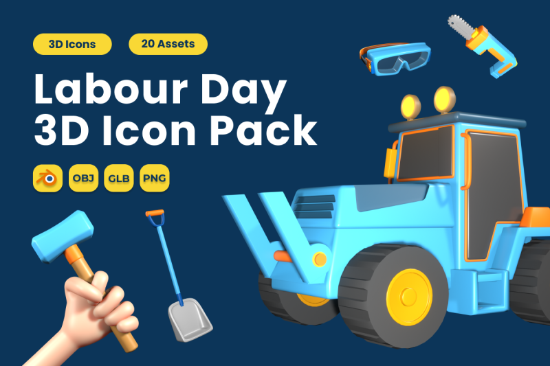 labour-day-3d-icon-pack-vol-10