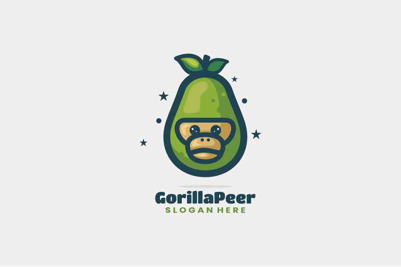 gorilla-pear-head-vector-template-logo-design