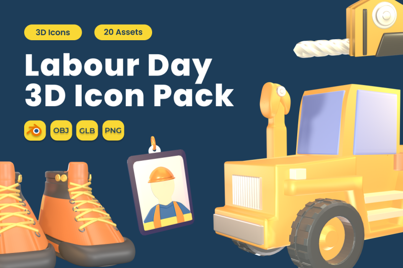 labour-day-3d-icon-pack-vol-12