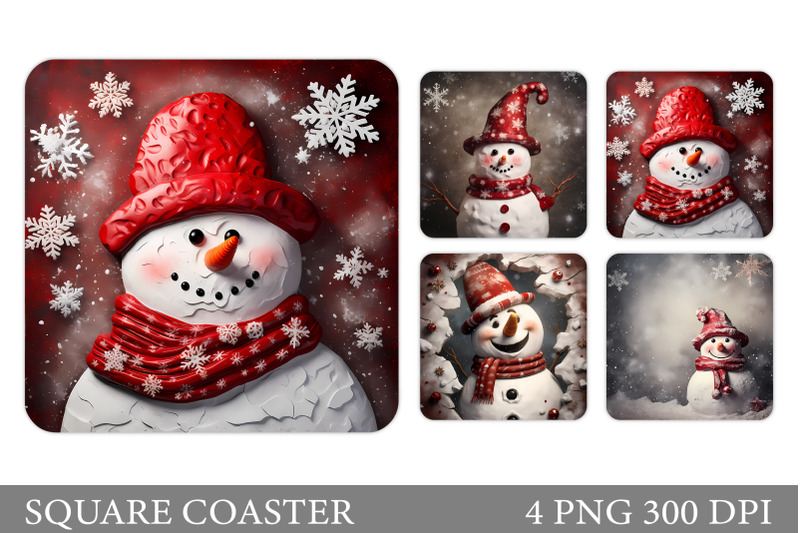 snowman-square-coaster-design-winter-coaster-sublimation