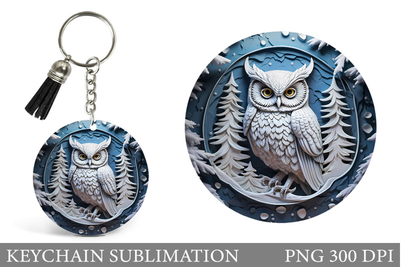 winter-owl-keychain-design-winter-round-keychain