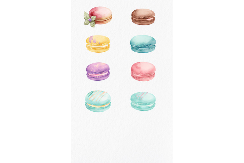 french-macaroons-watercolor-clipart-png