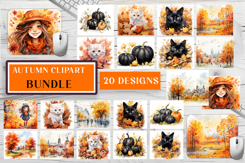 mouse-pad-autumn-watercolor-mega-bundle