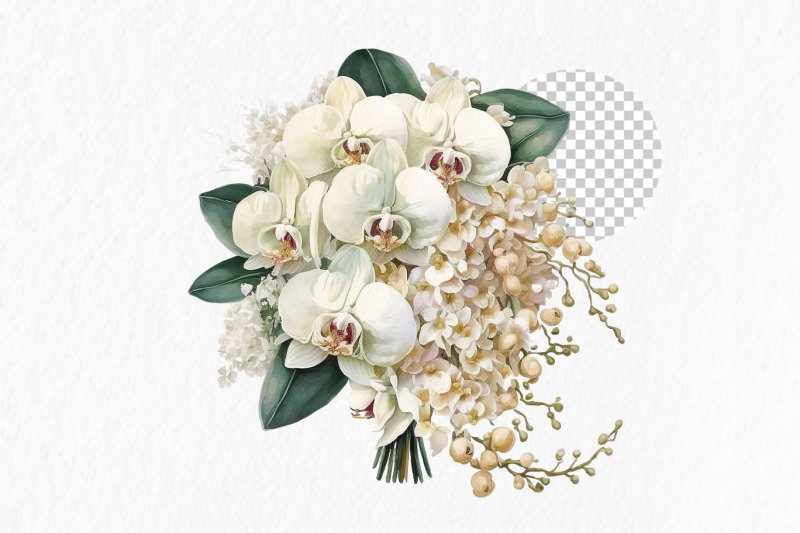 white-orchids-watercolor-clipart-png