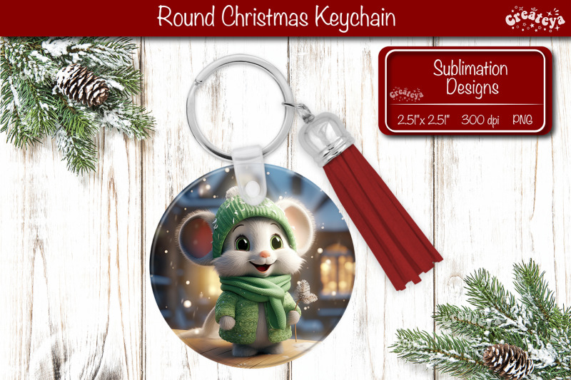 christmas-keychain-sublimation-round-christmas-baby-animals-prints-mou