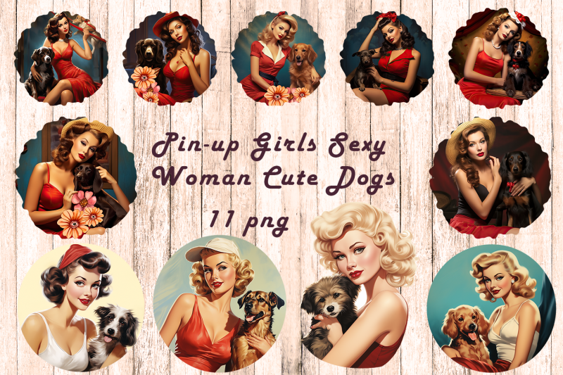 pin-up-girls-sexy-woman-cute-dogs