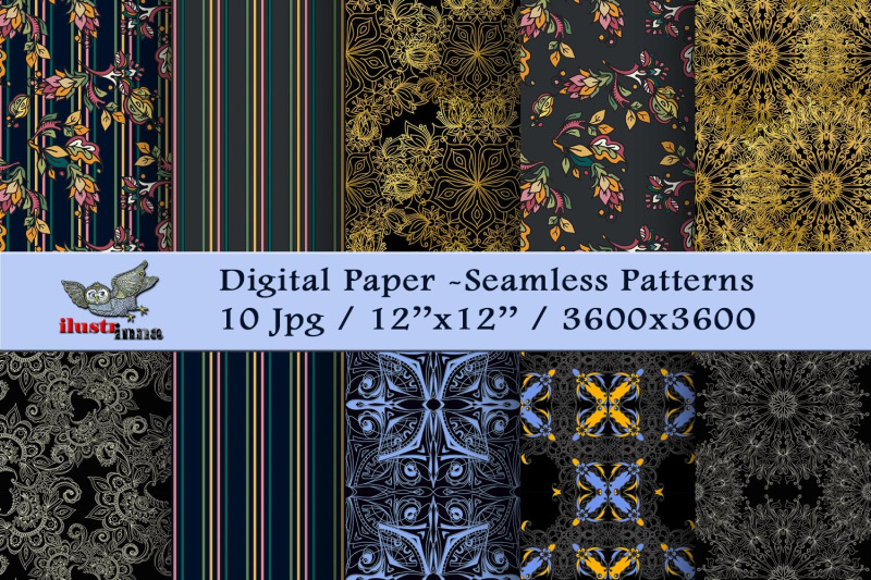 black-dream-seamless-patterns