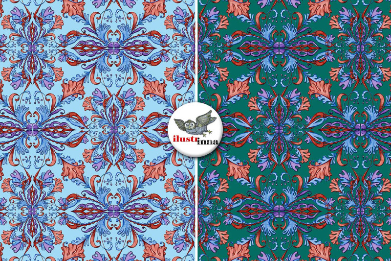 blue-fantasia-seamless-patterns