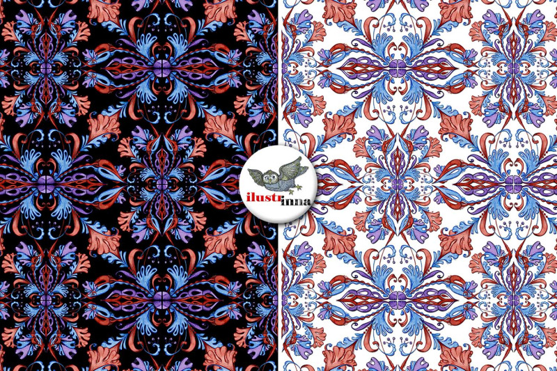 blue-fantasia-seamless-patterns