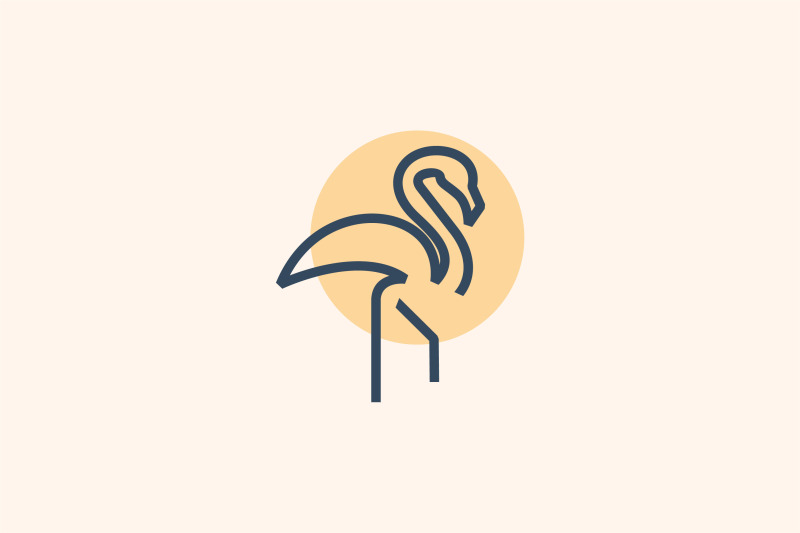 flamingo-lineart-vector-template-logo-design