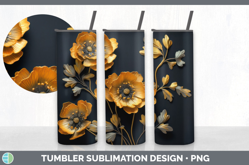 3d-elegant-buttercup-flowers-tumbler-sublimation-20-oz-skinny-tumble
