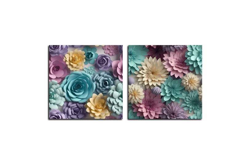 pastel-3d-flowers-digital-paper-floral-seamless-patterns