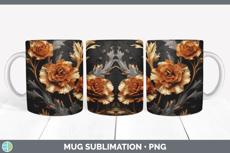 3d-elegant-carnation-flowers-mug-wrap-sublimation-coffee-cup-design
