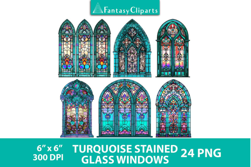 turquoise-stained-glass-windows-clipart-halloween-clip-art