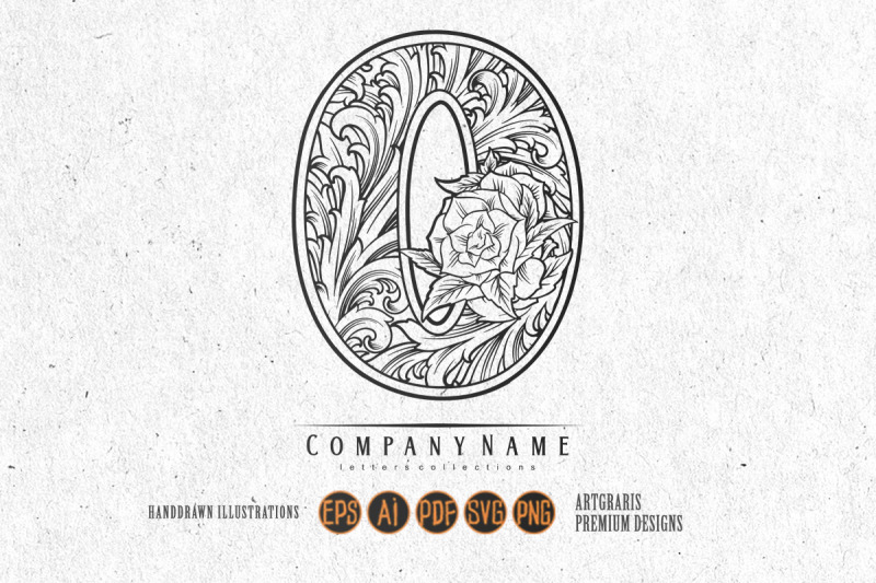 classic-elements-distinctive-capital-o-lettering-illustrations-silhoue