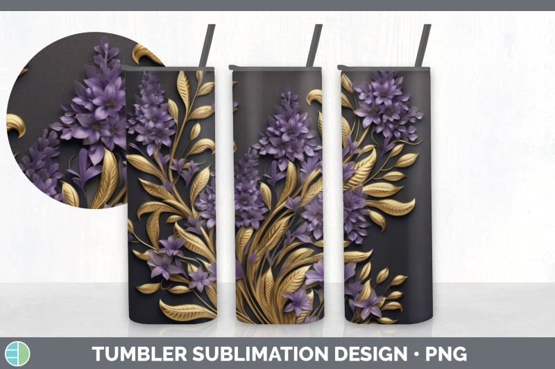 3d-elegant-lavender-flowers-tumbler-sublimation-20-oz-skinny-tumbler