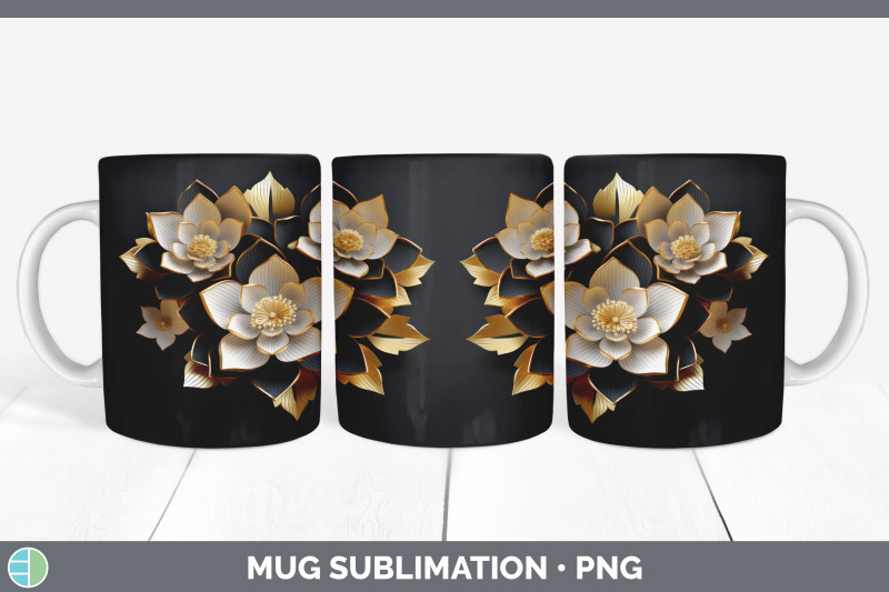 3d-elegant-lotus-flowers-mug-wrap-sublimation-coffee-cup-design