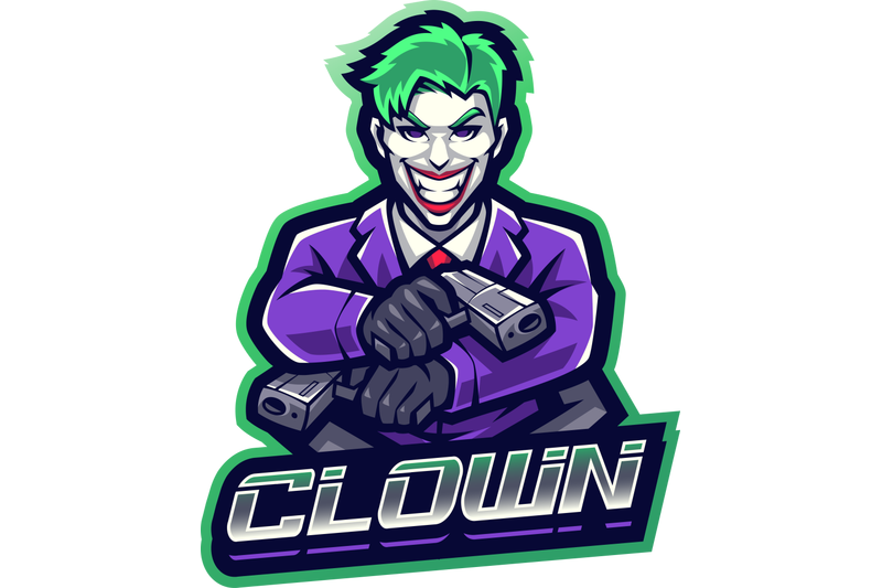 clown-gunner-esport-mascot-logo-design