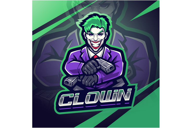 clown-gunner-esport-mascot-logo-design