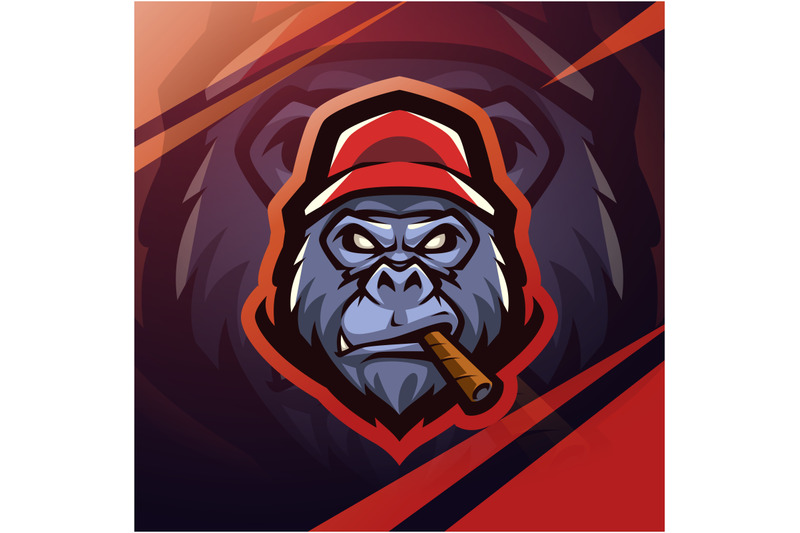 kingkong-head-esport-mascot-logo-design