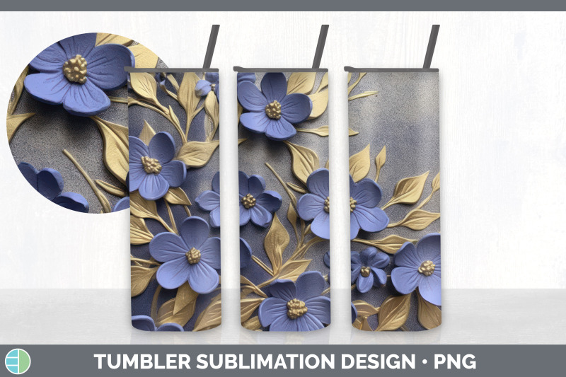 3d-elegant-periwinkle-flowers-tumbler-sublimation-20-oz-skinny-tumbl