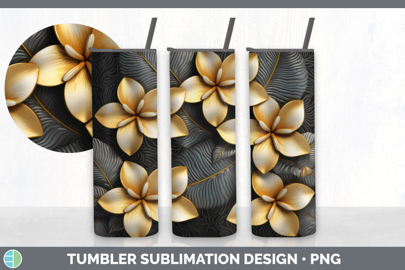 3d-elegant-plumeria-flowers-tumbler-sublimation-20-oz-skinny-tumbler