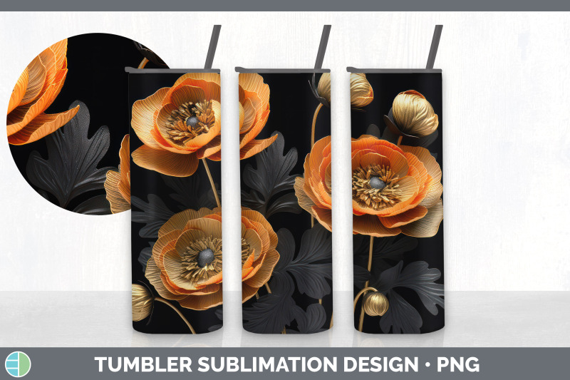 3d-elegant-ranunculus-flowers-tumbler-sublimation-20-oz-skinny-tumbl