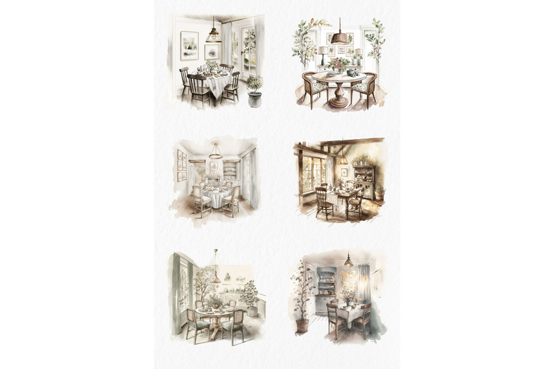 dining-room-watercolor-clipart-png