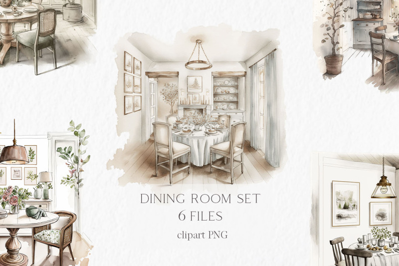 dining-room-watercolor-clipart-png