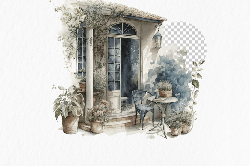 terrace-watercolor-clipart-png